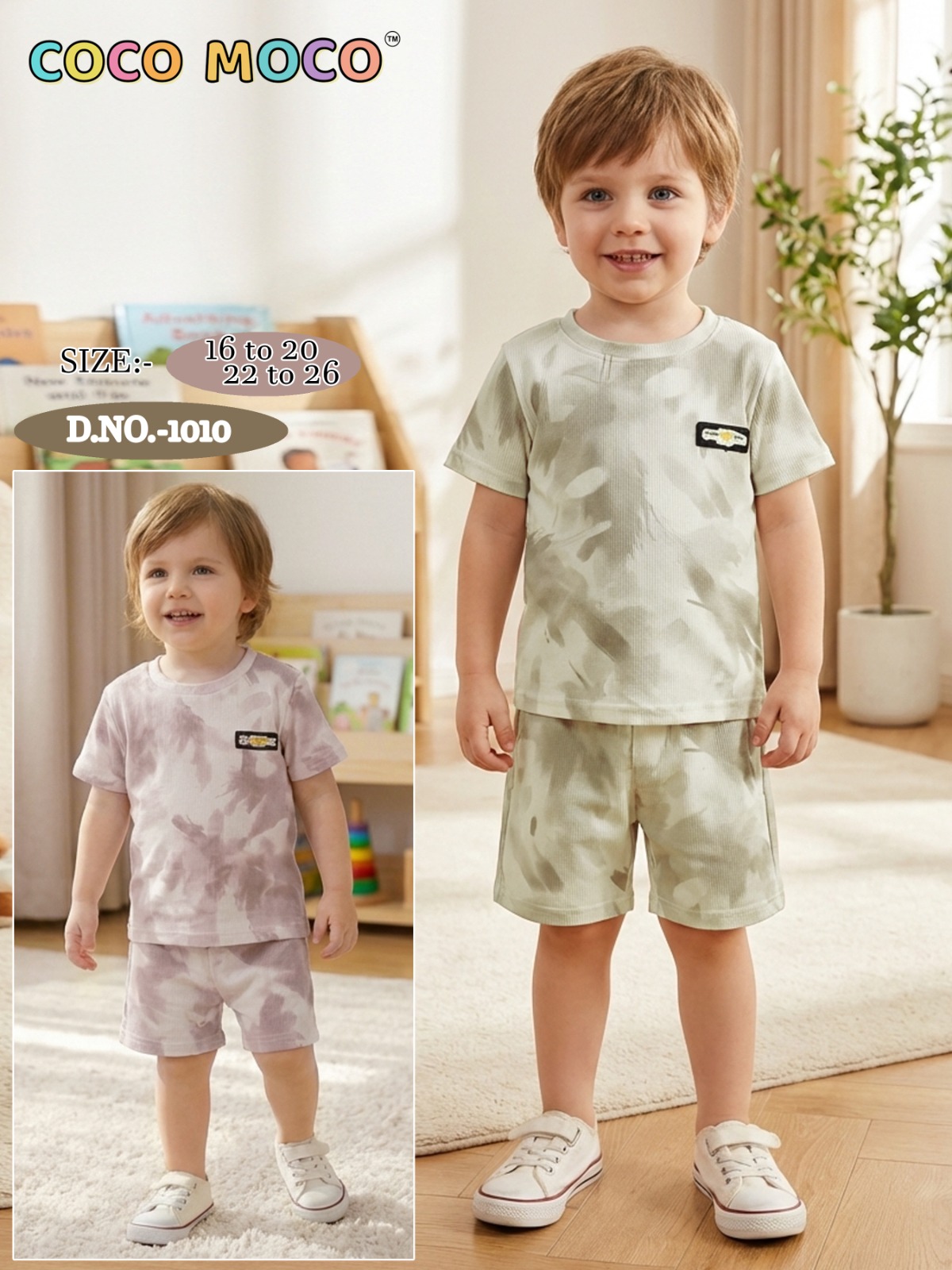 Trend Wale- Tie-Dye Boys Shorts Set - Image 2