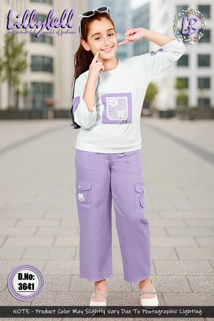 TrendWale Lillybell "Queen" Edition: Girls' Floral Mesh Sweatshirt & Utility Cargo Set - Image 2