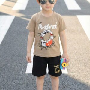 TrendWale "Music & Beats" Urban Coord Set: Boys' Headphone Graphic Cotton Outfit