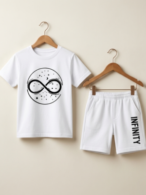 1 (14) Boys Infinity Printed T-Shirt & Shorts Set | Stylish Kids Casual Summer Outfit