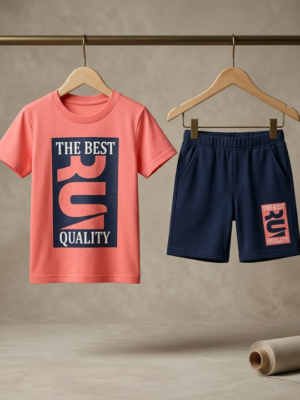 1 (17) Boys “The Best” Printed T-Shirt & Shorts Set | Stylish Kids Casual Summer Outfit
