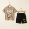Boys Printed T-Shirt & Shorts Set | Trendy Kids Summer Casual Outfit
