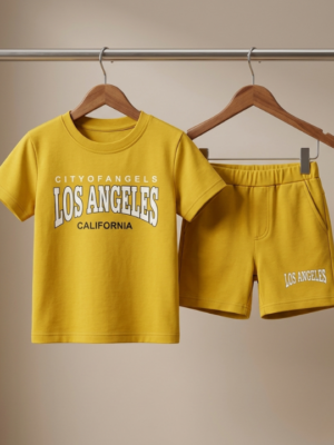 1 (19) Boys Printed T-Shirt & Shorts Set | Stylish Kids Casual Summer Wear Outfit