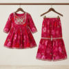 Girls Floral Printed Gharara Set | Stylish Ethnic Wear Outfit for Girls