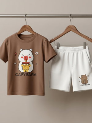 1 (4) Boys Cartoon Print T-Shirt & Shorts Set | Cute Kids Casual Summer Wear Outfit