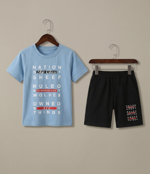 Boys Printed T-Shirt & Shorts Set | Trendy Kids Casual Summer Wear Outfit