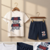 Boys “Eat Sleep Game Repeat” Printed T-Shirt & Shorts Set | Cool Kids Summer Outfit