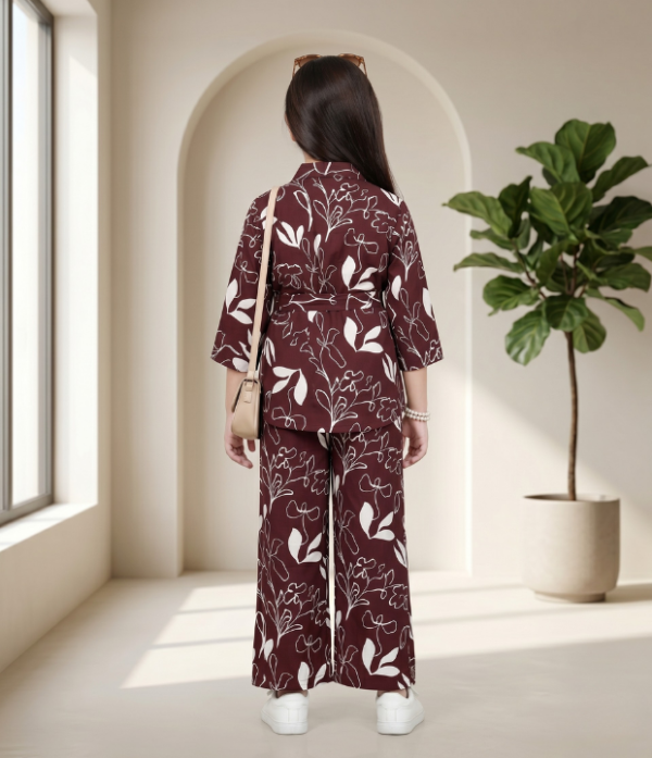 Girls Printed 2 Piece Co-Ord Set | Stylish Top & Palazzo Pant Set for Girls