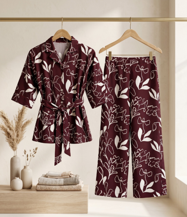 Girls Printed 2 Piece Co-Ord Set | Stylish Top & Palazzo Pant Set for Girls