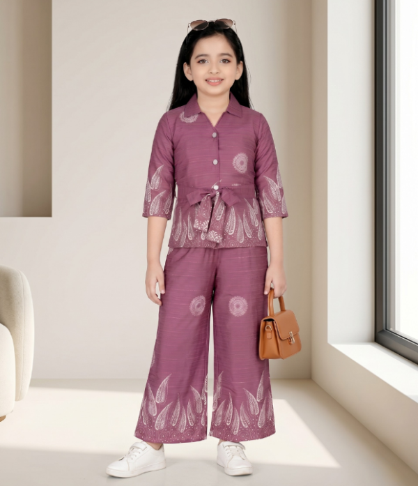 Girls Printed 2 Piece Set | Stylish Top & Palazzo Pant Outfit for Girls