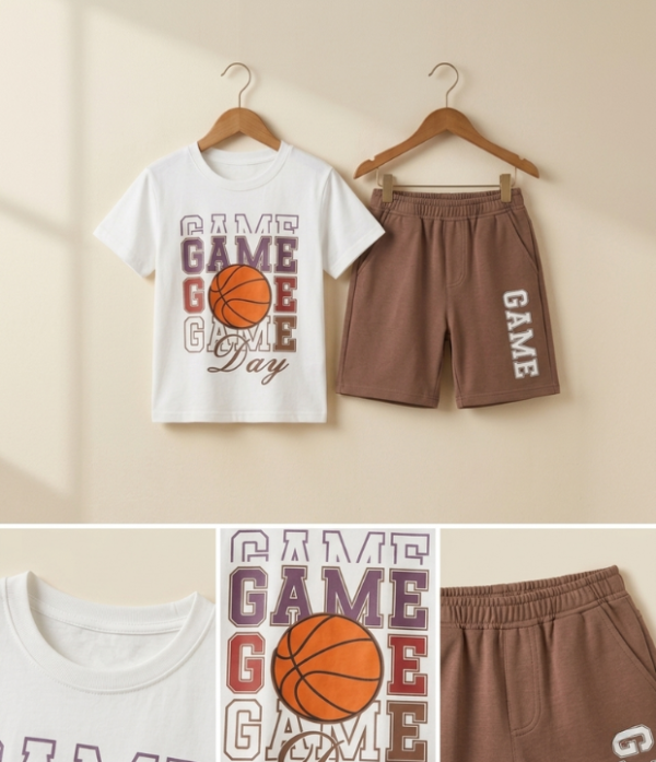 Boys Game Printed T-Shirt & Shorts Set | Stylish Kids Summer Wear Outfit