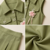 Girls Olive Green Top & Skirt Set | Stylish Sleeveless Kids Western Wear Outfit