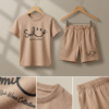 Boys Smile Print T-Shirt & Shorts Set | Stylish Kids Summer Wear 2 Piece Outfit