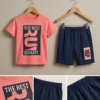 Boys “The Best” Printed T-Shirt & Shorts Set | Stylish Kids Casual Summer Outfit