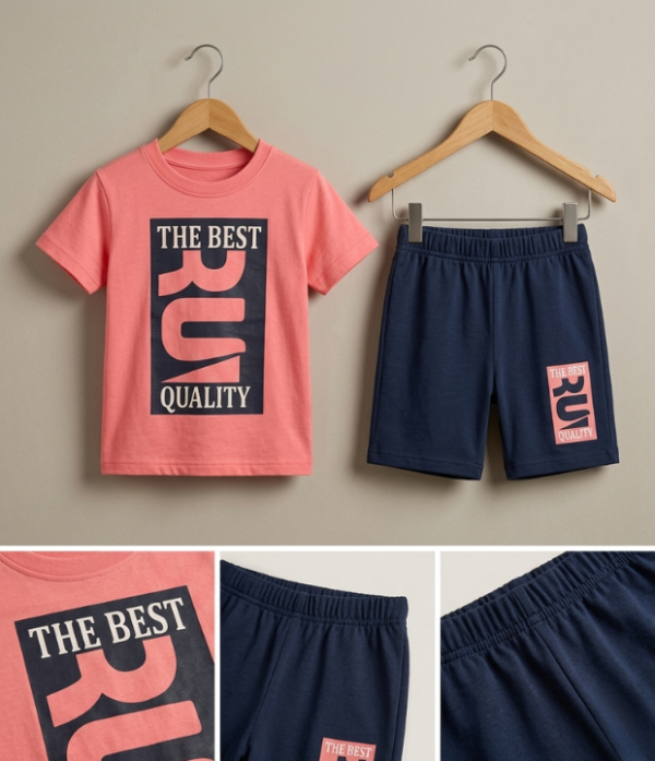 Boys “The Best” Printed T-Shirt & Shorts Set | Stylish Kids Casual Summer Outfit