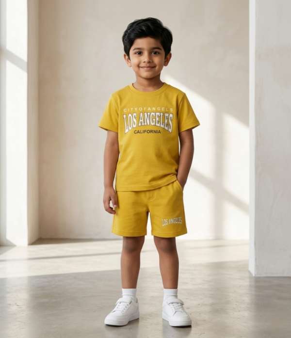 Boys Printed T-Shirt & Shorts Set | Stylish Kids Casual Summer Wear Outfit