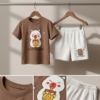 Boys Cartoon Print T-Shirt & Shorts Set | Cute Kids Casual Summer Wear Outfit