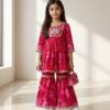 Girls Floral Printed Gharara Set | Stylish Ethnic Wear Outfit for Girls