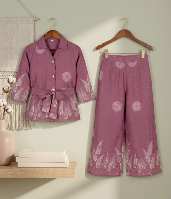 Girls Printed 2 Piece Set | Stylish Top & Palazzo Pant Outfit for Girls
