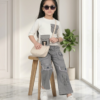 Girls Cargo Co-Ord Set | Stylish Ribbed Top & Wide Leg Cargo Pant Outfit for Girls