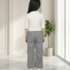 Girls Cargo Co-Ord Set | Stylish Ribbed Top & Wide Leg Cargo Pant Outfit for Girls