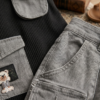 Girls Cargo Co-Ord Set | Stylish Ribbed Top & Wide Leg Cargo Pant Outfit for Girls