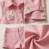 Girls Pink Top & Shorts Set | Stylish Sleeveless Kids Western Wear Outfit
