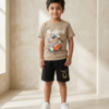 Boys Printed T-Shirt & Shorts Set | Trendy Kids Summer Casual Outfit