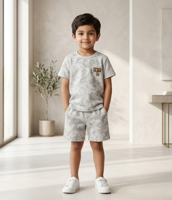 Boys Tie Dye T-Shirt & Shorts Set | Stylish Kids Casual Summer Wear Outfit