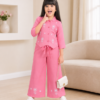 Girls Pink Co-Ord Set | Stylish Kids Top & Palazzo Pant Set for Casual and Party Wear