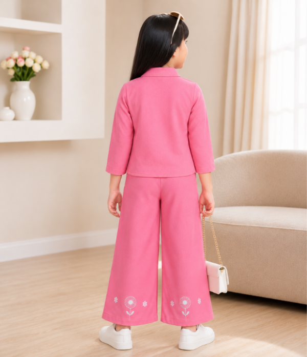 Girls Pink Co-Ord Set | Stylish Kids Top & Palazzo Pant Set for Casual and Party Wear