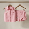 Girls Pink Top & Shorts Set | Stylish Sleeveless Kids Western Wear Outfit