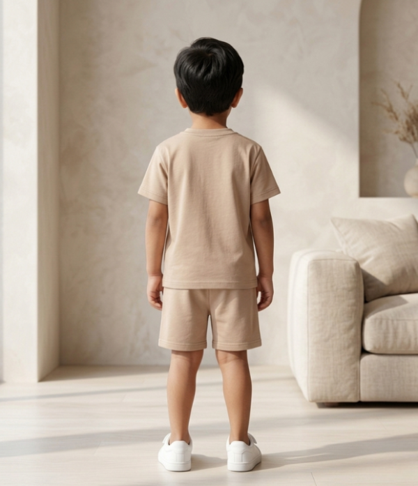 Boys Smile Print T-Shirt & Shorts Set | Stylish Kids Summer Wear 2 Piece Outfit