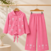Girls Pink Co-Ord Set | Stylish Kids Top & Palazzo Pant Set for Casual and Party Wear