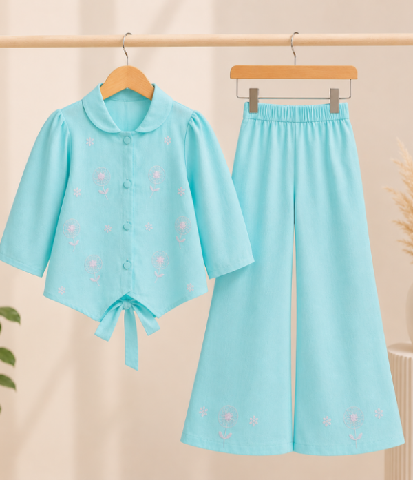 Girls Pink Co-Ord Set | Stylish Kids Top & Palazzo Pant Set for Casual and Party Wear