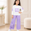 Girls Cargo Co-Ord Set | Stylish Top & Wide Leg Pant Set for Girls Casual Wear