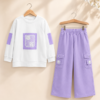 Girls Cargo Co-Ord Set | Stylish Top & Wide Leg Pant Set for Girls Casual Wear