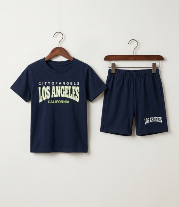 Boys Printed T-Shirt & Shorts Set | Stylish Kids Casual Summer Wear Outfit