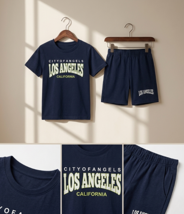 Boys Printed T-Shirt & Shorts Set | Stylish Kids Casual Summer Wear Outfit