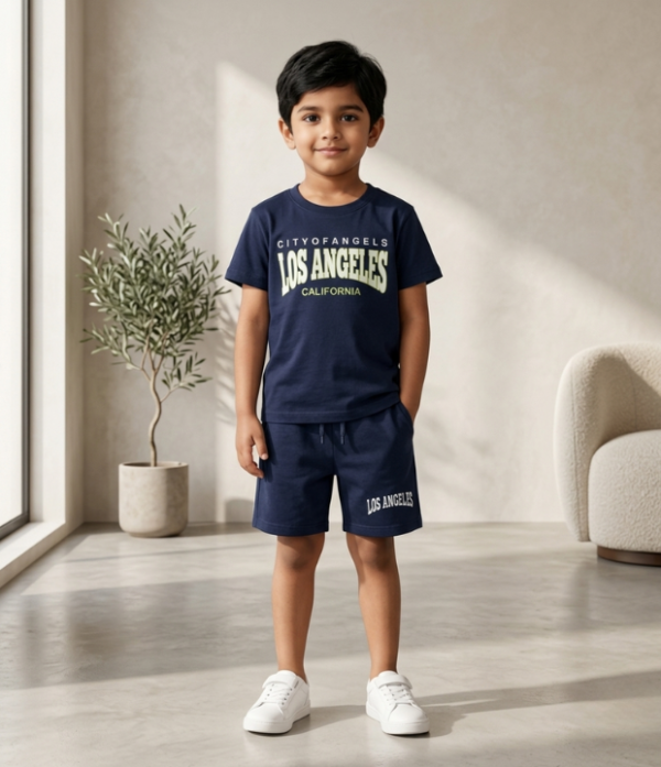 Boys Printed T-Shirt & Shorts Set | Stylish Kids Casual Summer Wear Outfit