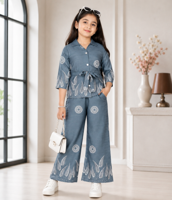 Girls Printed 2 Piece Set | Stylish Top & Palazzo Pant Outfit for Girls