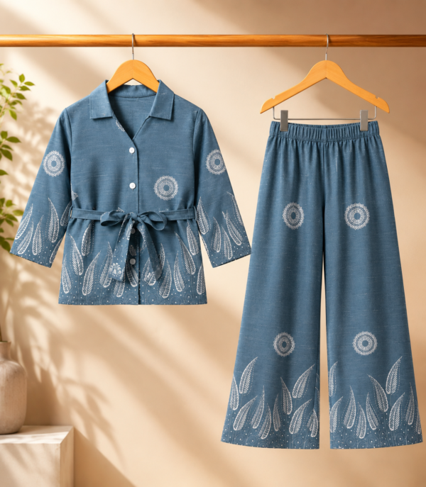 Girls Printed 2 Piece Set | Stylish Top & Palazzo Pant Outfit for Girls