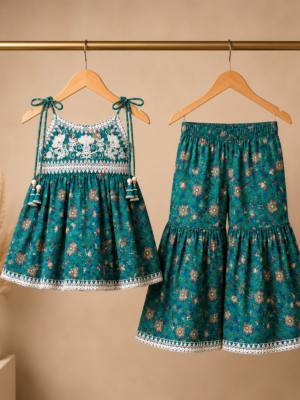 ChatGPT Image May 20, 2026, 03_07_06 PM Girls Printed Kurti & Sharara Set | Ethnic Kids Festive Wear Outfit