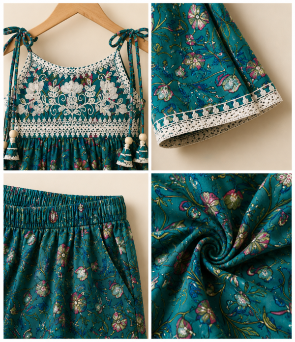 Girls Printed Kurti & Sharara Set | Ethnic Kids Festive Wear Outfit