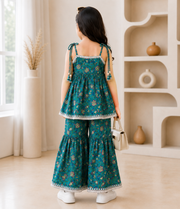Girls Printed Kurti & Sharara Set | Ethnic Kids Festive Wear Outfit