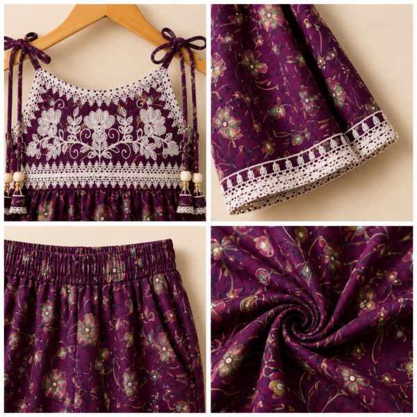 Girls Printed Kurti & Sharara Set | Ethnic Kids Festive Wear Outfit
