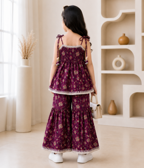Girls Printed Kurti & Sharara Set | Ethnic Kids Festive Wear Outfit