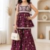 Girls Printed Kurti & Sharara Set | Ethnic Kids Festive Wear Outfit