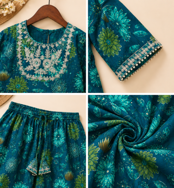 Girls Floral Printed Gharara Set | Stylish Ethnic Wear Outfit for Girls