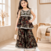 Girls Floral Printed Gharara Set | Stylish Ethnic Party Wear Dress for Girls